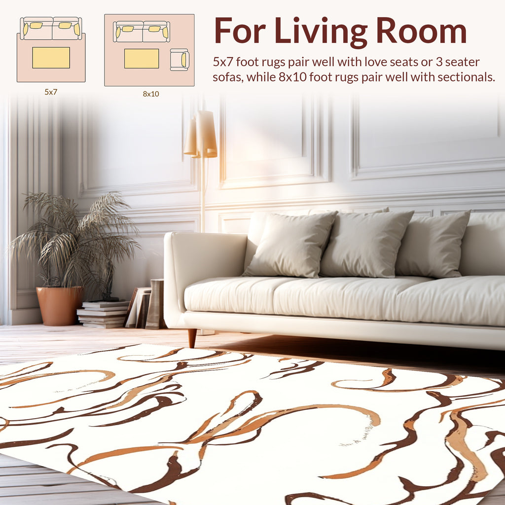 Earthy Swirls Brushstroke Patterns Rug