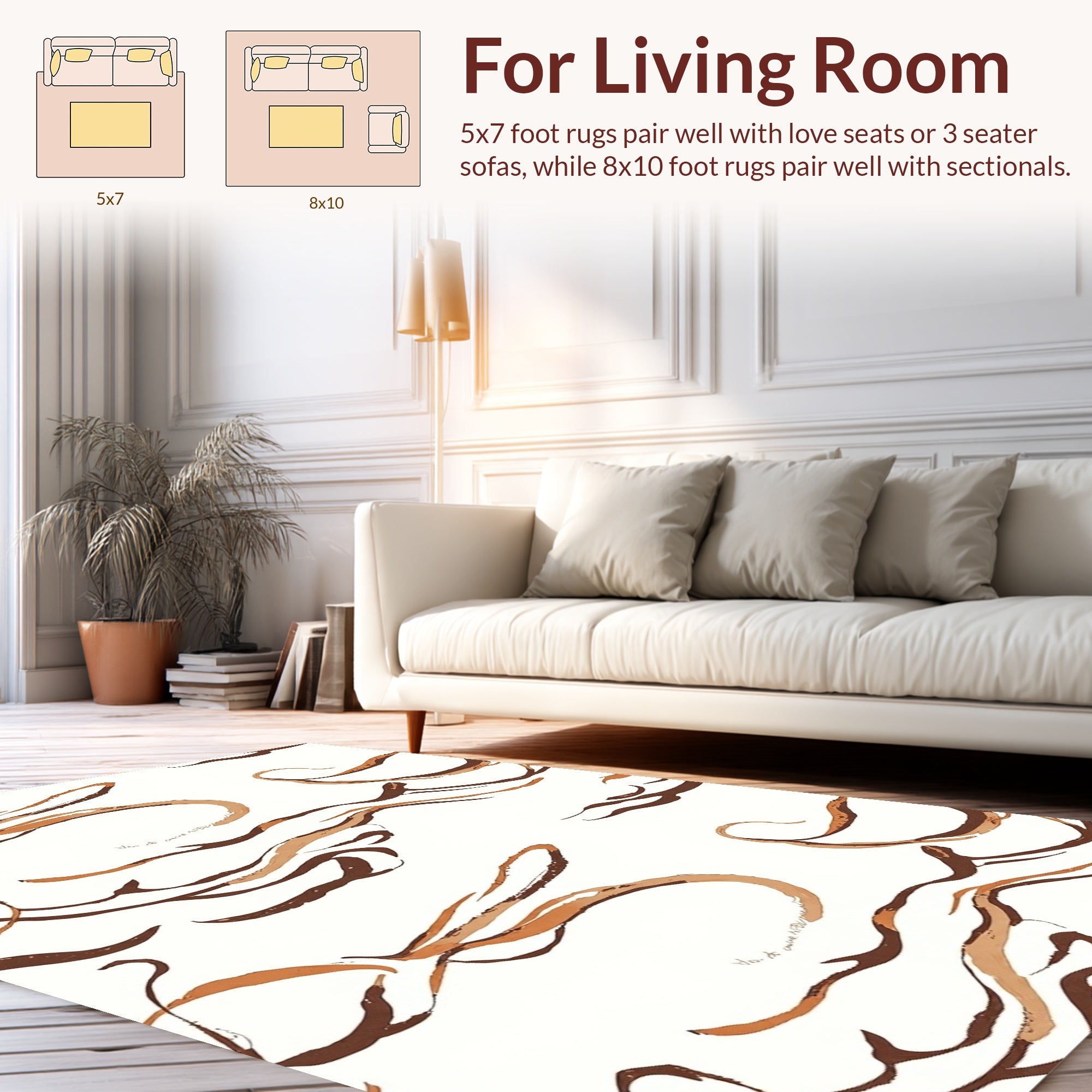 Earthy Swirls Brushstroke Patterns Rug