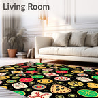 Vibrant Folk Art Inspired Shapes Rug
