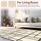 Geometric Grid Black and Cream Design Rug