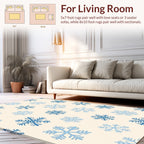 Winter Snowflake Pattern Print Rug