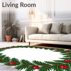 Evergreen Holly Berry Garland Rug