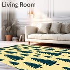 Forest Evergreen Tree Pattern Design Rug