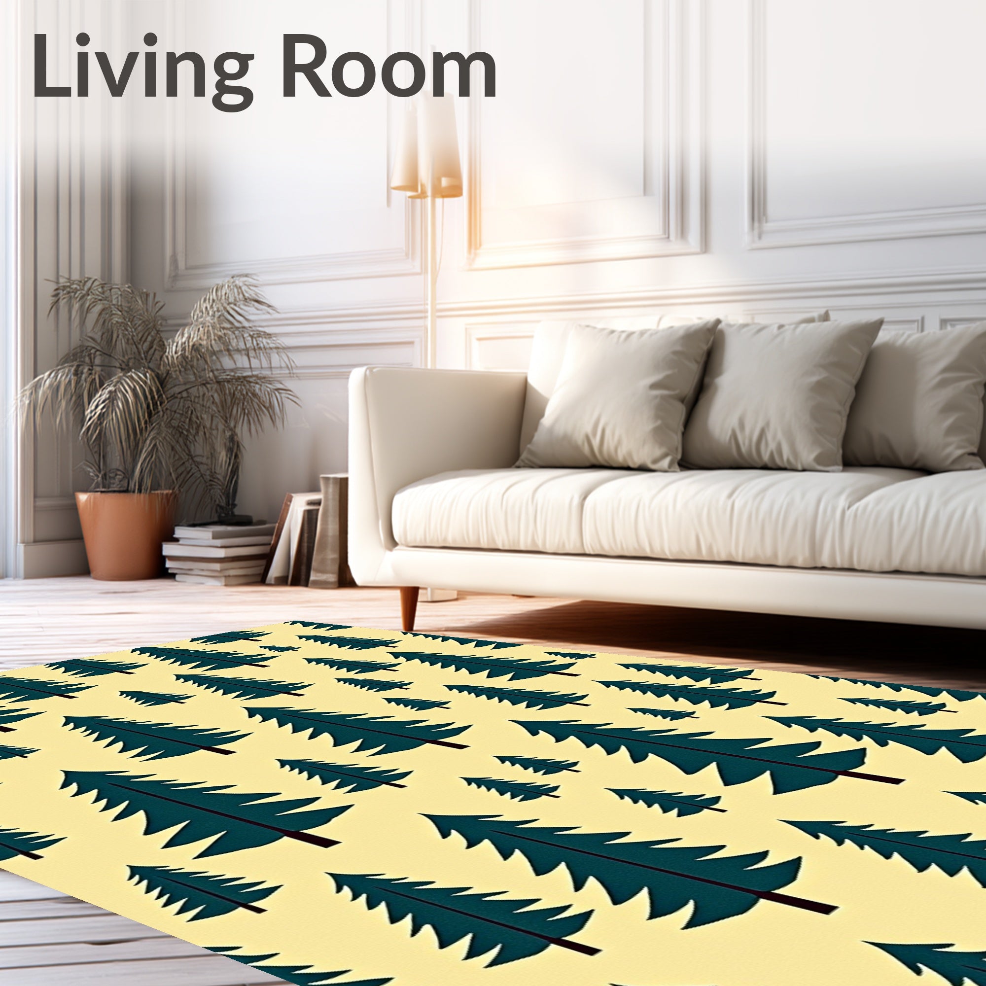 Forest Evergreen Tree Pattern Design Rug