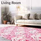 Whimsical Pink Swirl Pattern Design Rug