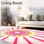 Radiant Sunburst Intricate Mandala Design Rug