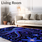 Mysterious Octopus Floral Swirl Pattern Rug