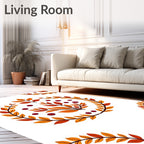 Autumnal Leaf and Berry Wreath Rug