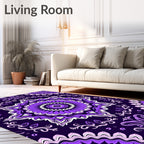 Purple Floral Mandala Design Rug