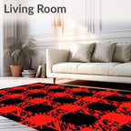 Bold Red Tartan Graphic Pattern Rug