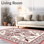Classic Floral Medallion Damask Pattern Rug