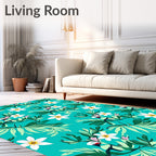 Tropical Floral Leaf Pattern Rug