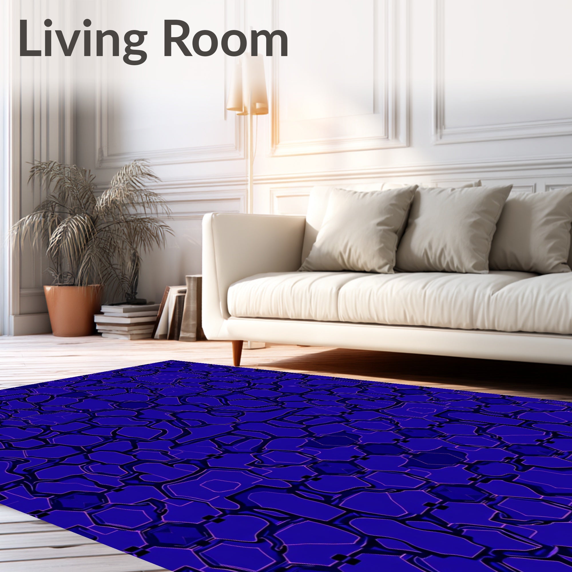 Hexagonal Overlay Abstract Pattern Rug