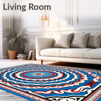 Bold Abstract Radial Pattern Design Rug