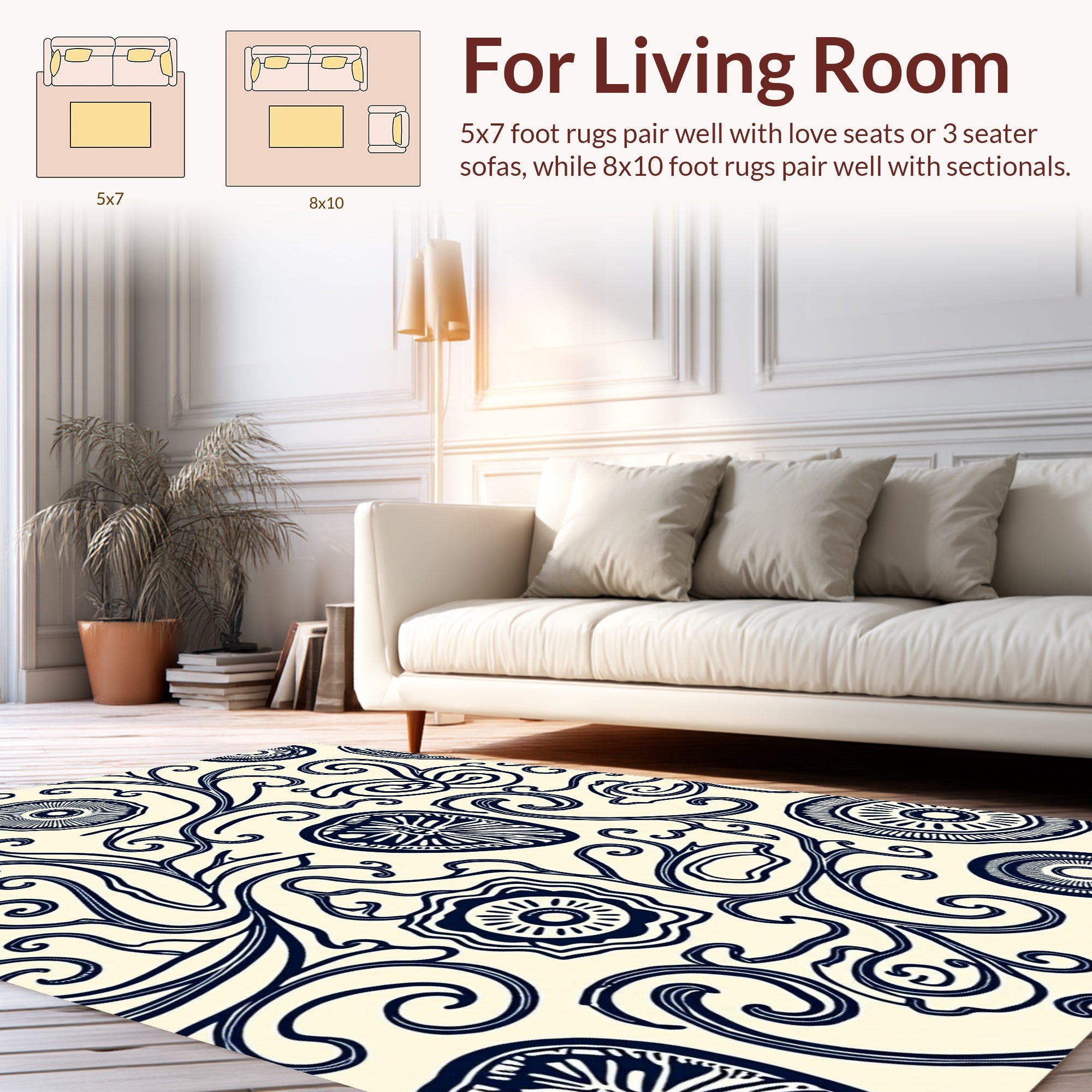 Classic Floral Vine Pattern Rug