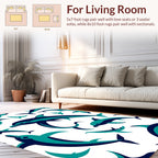 Oceanic Dolphin Swirls Pattern Rug