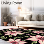 Pink Floral Botanical Garden Rug