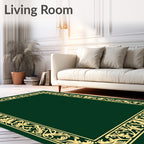 Ornate Floral Scrollwork Border Design Rug