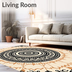 Black Sepia Ethnic Mandala Rug