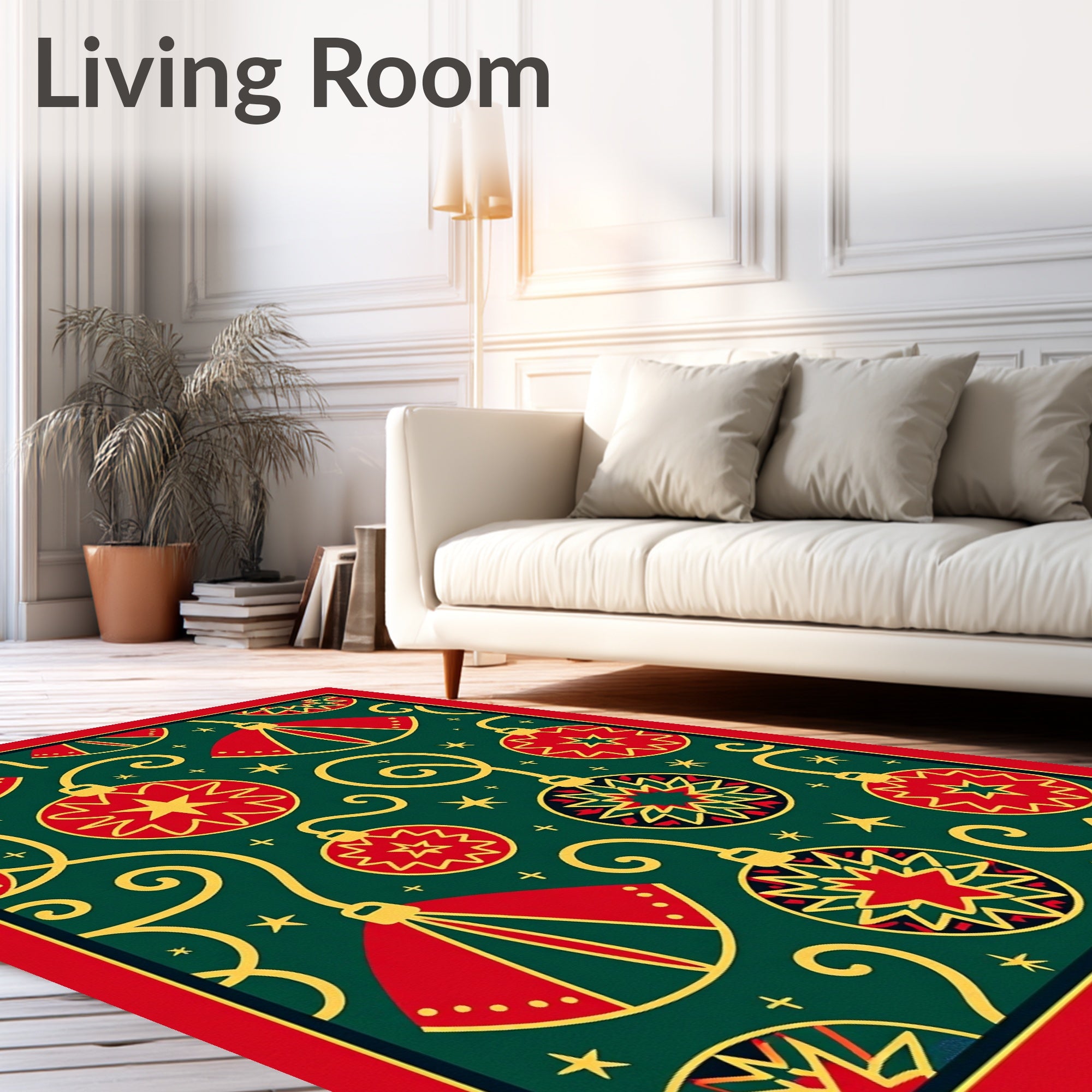 Festive Ornament Star Pattern Rug