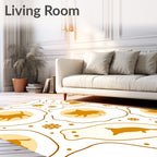 Whimsical Cat Snowflake Pattern Design Rug