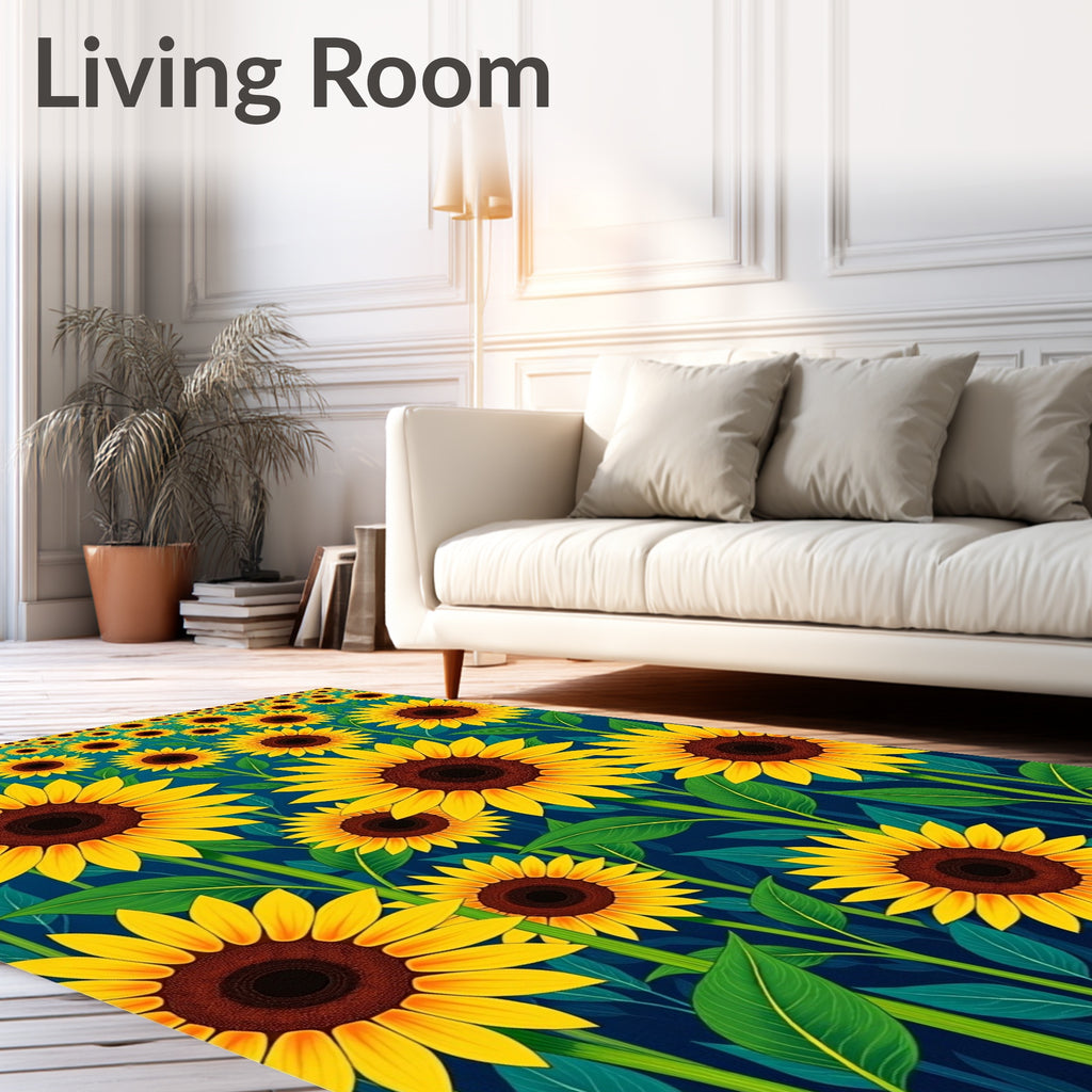 Sunny Field Sunflower Pattern Design Rug