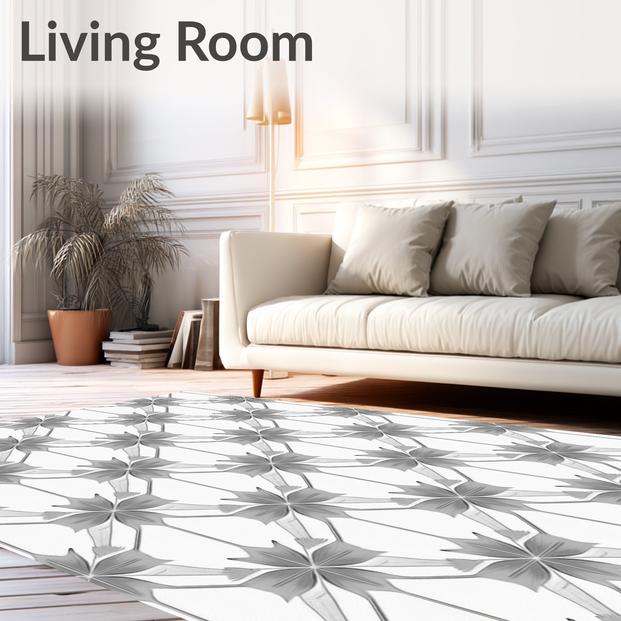 Geometric Floral Art Deco Pattern Rug