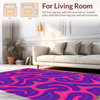 Vibrant Swirling Pink Purple Abstraction Rug
