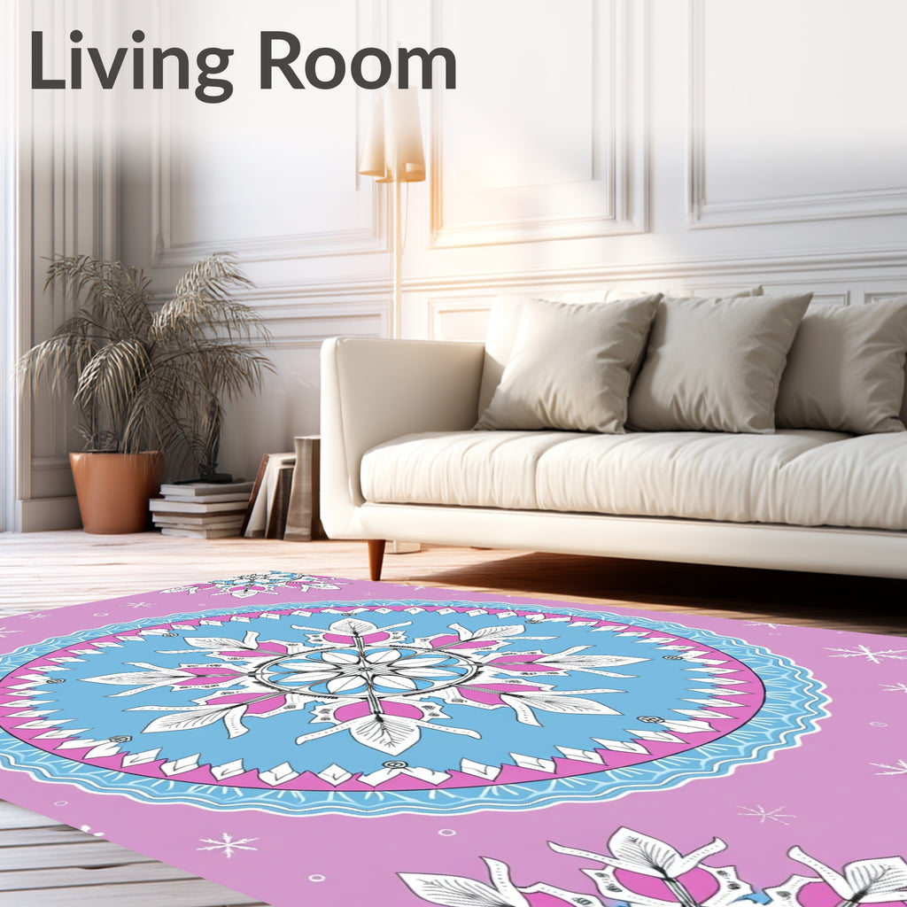 Winter Mandala Snowflake Style Rug