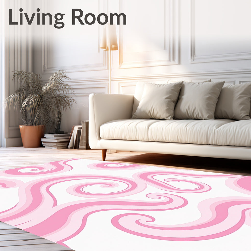 Pink Swirls Soft Gradient Pattern Rug