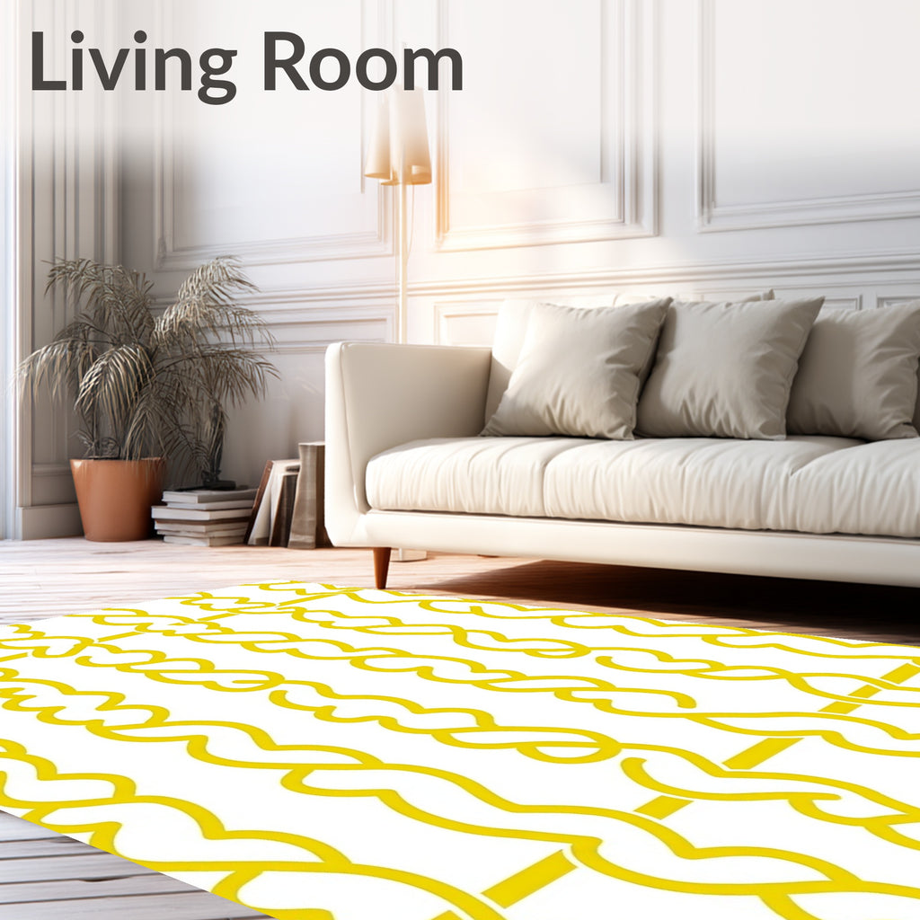 Golden Braided Rope Pattern Rug