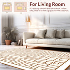 Maze Lines Abstract Geometric Design Rug