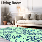 Art Nouveau Floral Vine Pattern Rug