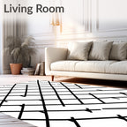Monochromatic Interlocking Grid Pattern Rug