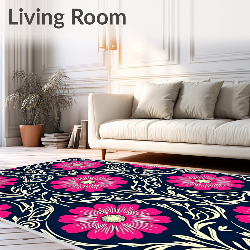 Bold Floral Vine Art Nouveau Rug