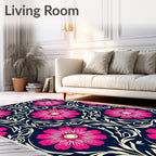 Bold Floral Vine Art Nouveau Rug