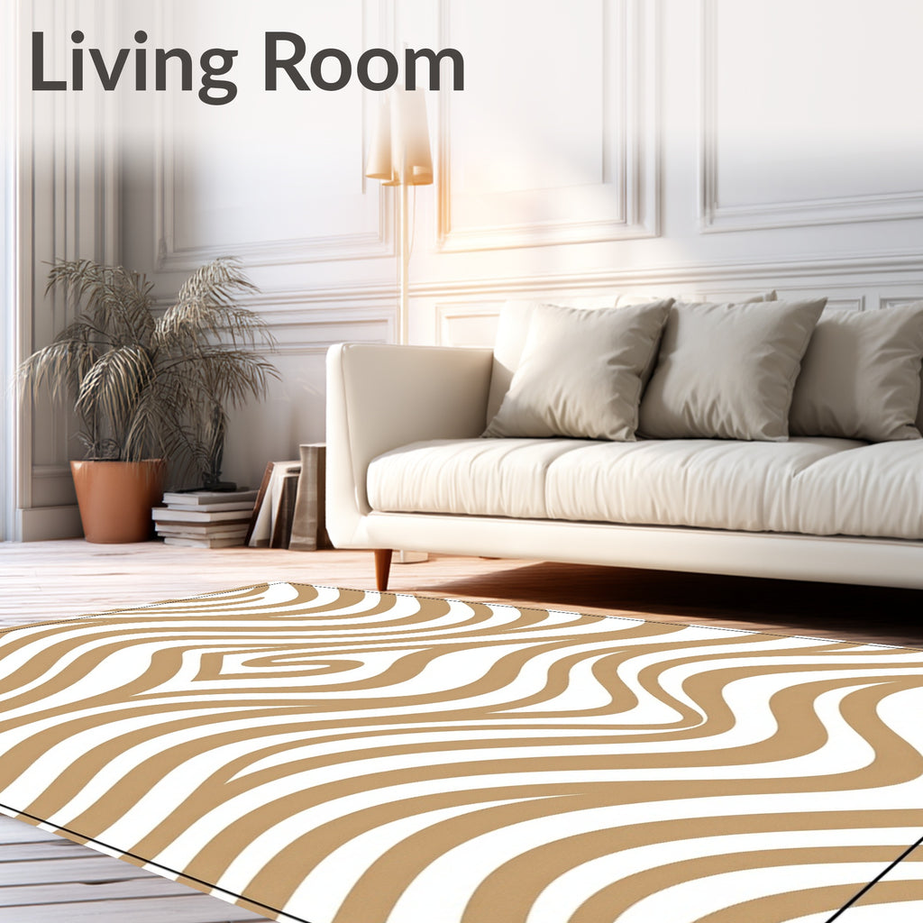 Stylized Wavy Abstract Pattern Rug