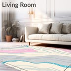 Soft Pastel Swirl Abstract Design Rug