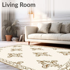 Classic Damask Scroll Pattern Rug