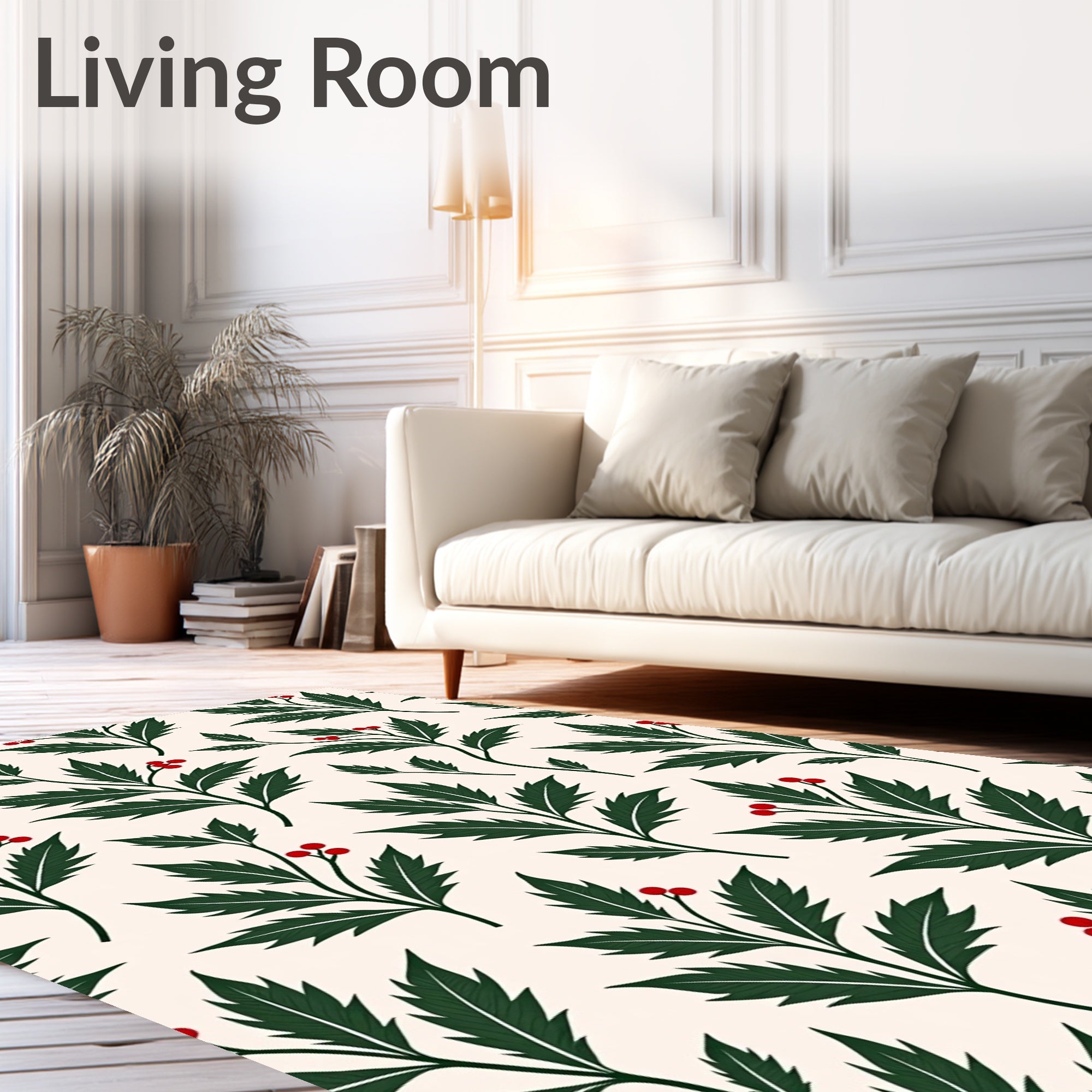 Foliage Berry Patterned Design Rug