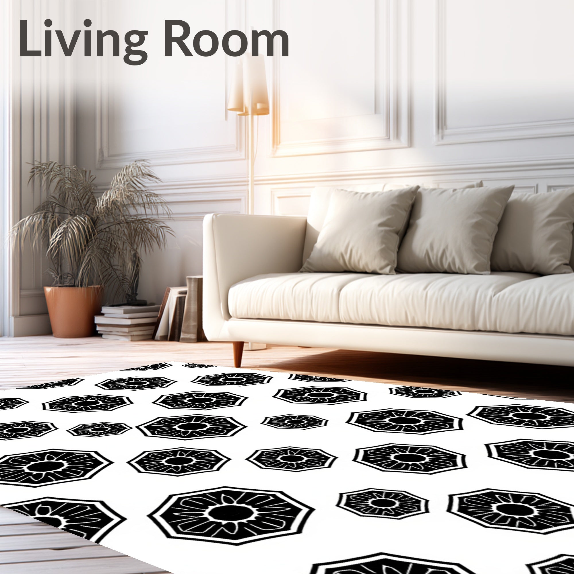 Bold Floral Graphic Pattern Rug