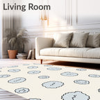 Abstract Cloud Pattern Accent Rug