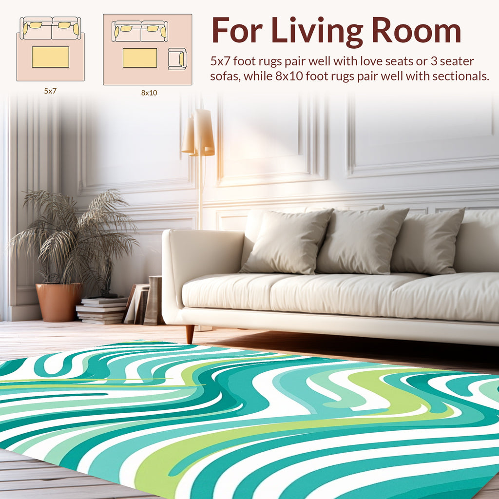 Oceanic Wavy Stripe Design Rug