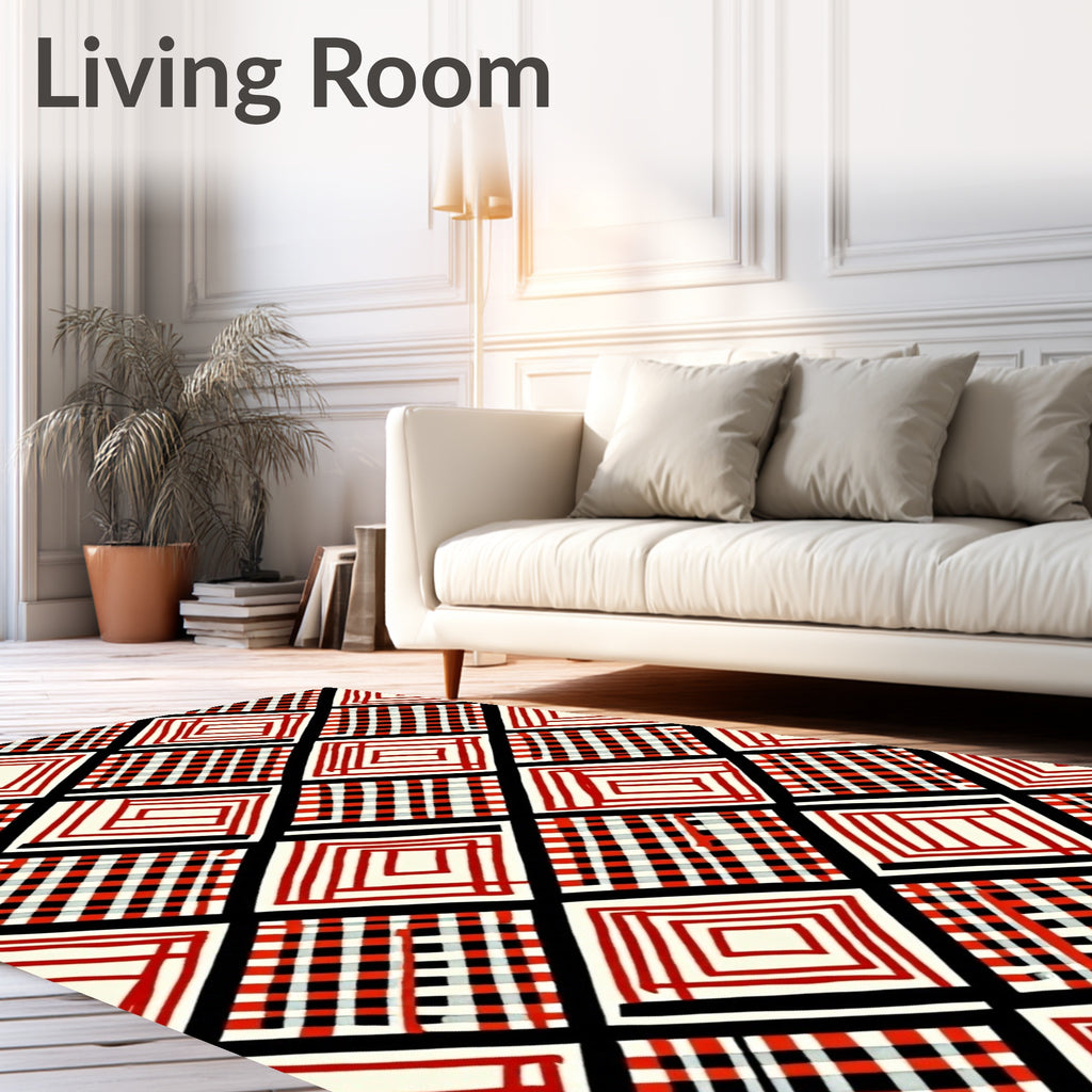 Bold Geometric Diamond Pattern Rug