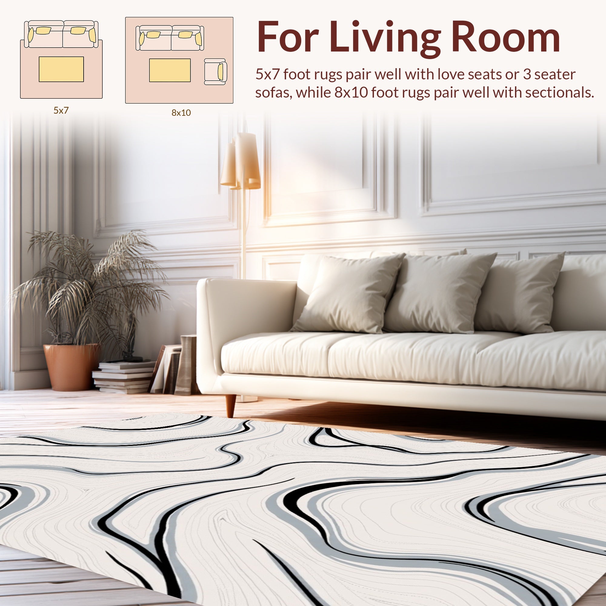 Abstract Swirl Pattern Design Rug