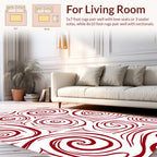 Deep Red Swirl Pattern Design Rug