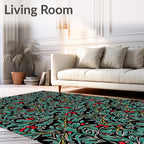 Art Nouveau Green Berry Vine Rug