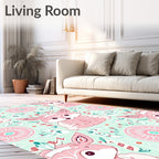 Cute Fox Mandalas Pattern Design Rug