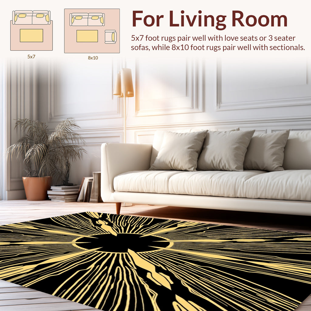 Radiant Art Deco Burst Pattern Rug