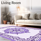 Elegant Violet Mandala Pattern Rug